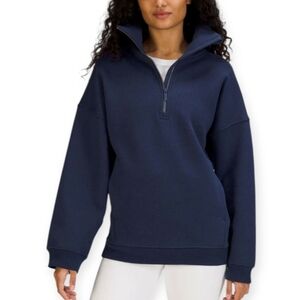 Lululemon Thick Fleece Half Zip Sweatshirt Size XS/S Night Sea Blue